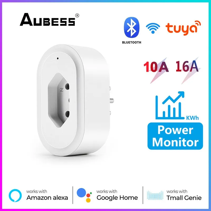 Aubess WIFi Bluetooth 10A/16A Brazil Smart Plug With Power Monitor Timer Tuya Smart Life App Control For Alexa Google Home
Aubess WIFi Bluetooth 10A/16A Brazil Smart Plug With Power Monitor Timer Tuya Smart Life App Control For Alexa Google Home