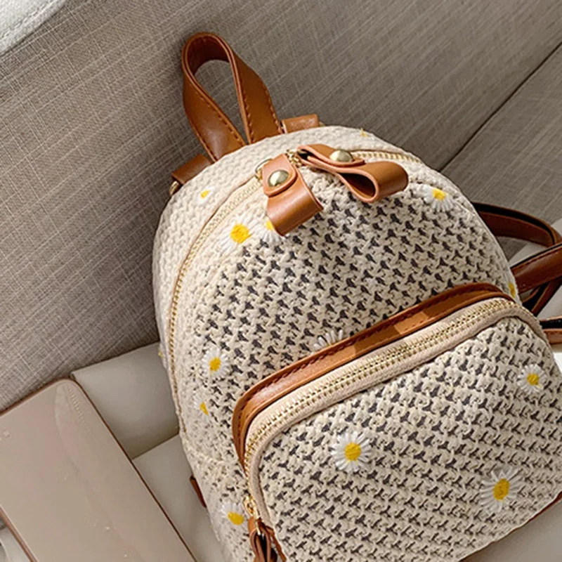 Fashion Straw Women's Backpack Bohemian Weave Printed Travel Bag College Student School Bag
Fashion Straw Women's Backpack Bohemian Weave Printed Travel Bag College Student School Bag