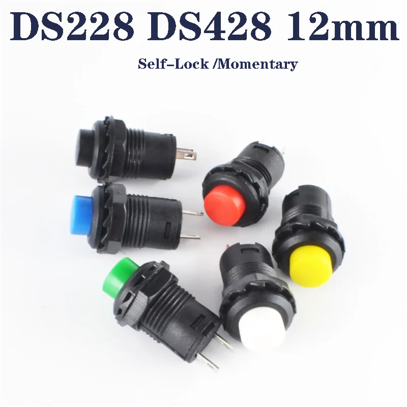 6pcs Self-Lock /Momentary Pushbutton Switches DS228 DS428 12mm OFF- ON Push Button Switch 3A /125VAC 1.5A/250VAC DS-228 DS-428
6pcs Self-Lock /Momentary Pushbutton Switches DS228 DS428 12mm OFF- ON Push Button Switch 3A /125VAC 1.5A/250VAC DS-228 DS-428