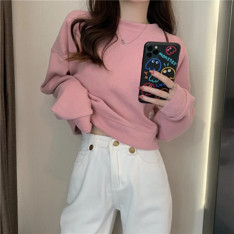 ZAWAHIKI Hoodies Women Tops Short Preppy Style Korean Fashion Autumn Vintage Sudaderas 2021 Casual Loose Sweatshirts Solid
ZAWAHIKI Hoodies Women Tops Short Preppy Style Korean Fashion Autumn Vintage Sudaderas 2021 Casual Loose Sweatshirts Solid