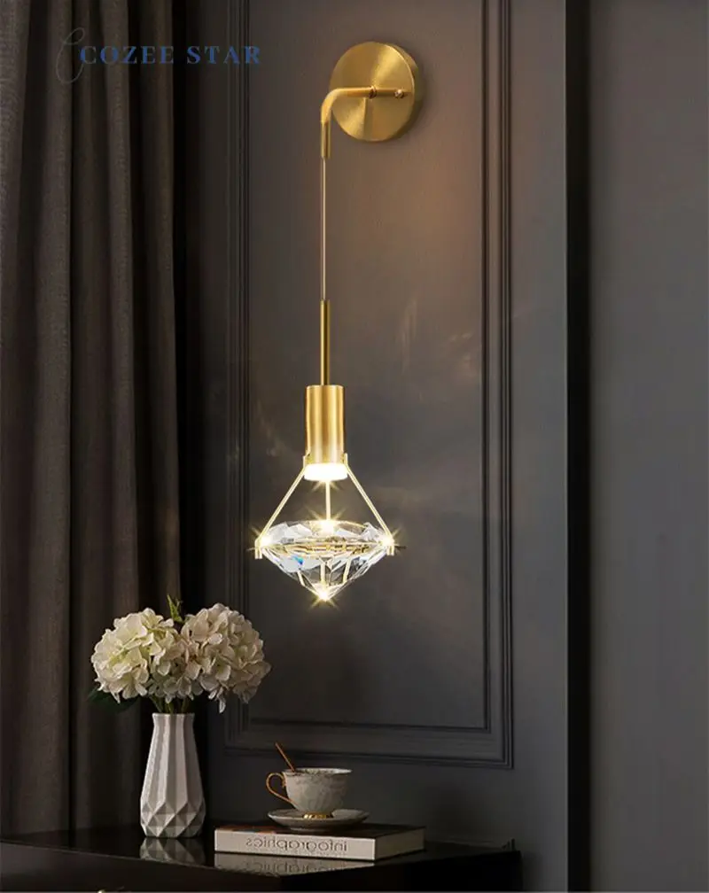 Luxury LED Wall Lamps Modern Diamond Crystal Metal Gold Wall Sconce Decoration Bedroom Living Room Corridor Indoor Lighting
Luxury LED Wall Lamps Modern Diamond Crystal Metal Gold Wall Sconce Decoration Bedroom Living Room Corridor Indoor Lighting