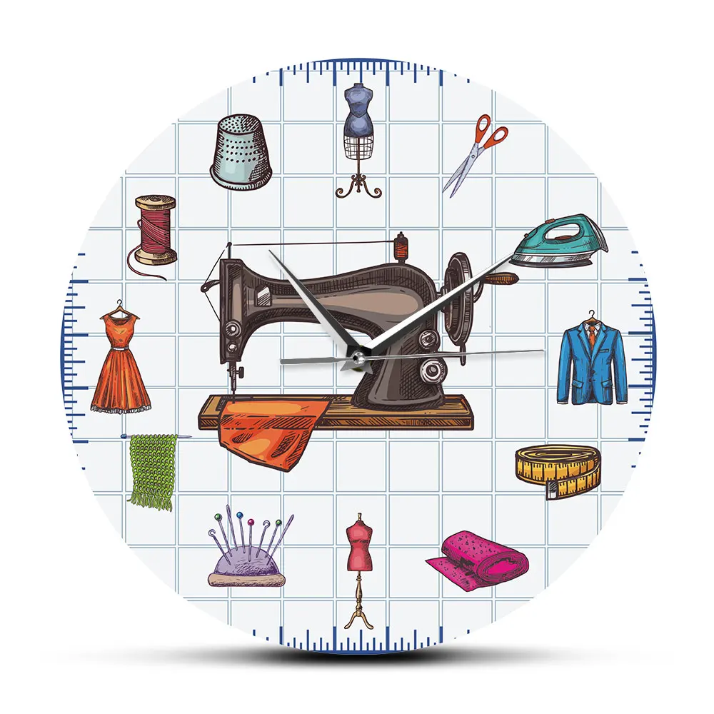 Quilting Time Seamstress Crafting Room Wall Art Clock Watch Sew Accessories Sewing Machine Home Decor Wall Clock Gift For Her
Quilting Time Seamstress Crafting Room Wall Art Clock Watch Sew Accessories Sewing Machine Home Decor Wall Clock Gift For Her