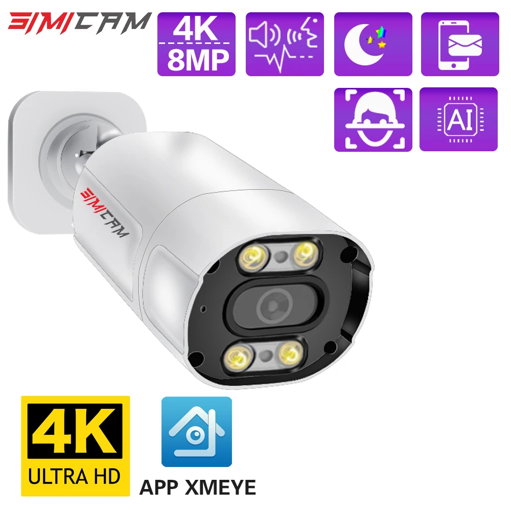 4K H.265 8MP IP Camera POE Ai Human Detection Two Way Audio Double Light Color Night Video Outdoor Waterproof CCTV HomeSecurity
4K H.265 8MP IP Camera POE Ai Human Detection Two Way Audio Double Light Color Night Video Outdoor Waterproof CCTV HomeSecurity