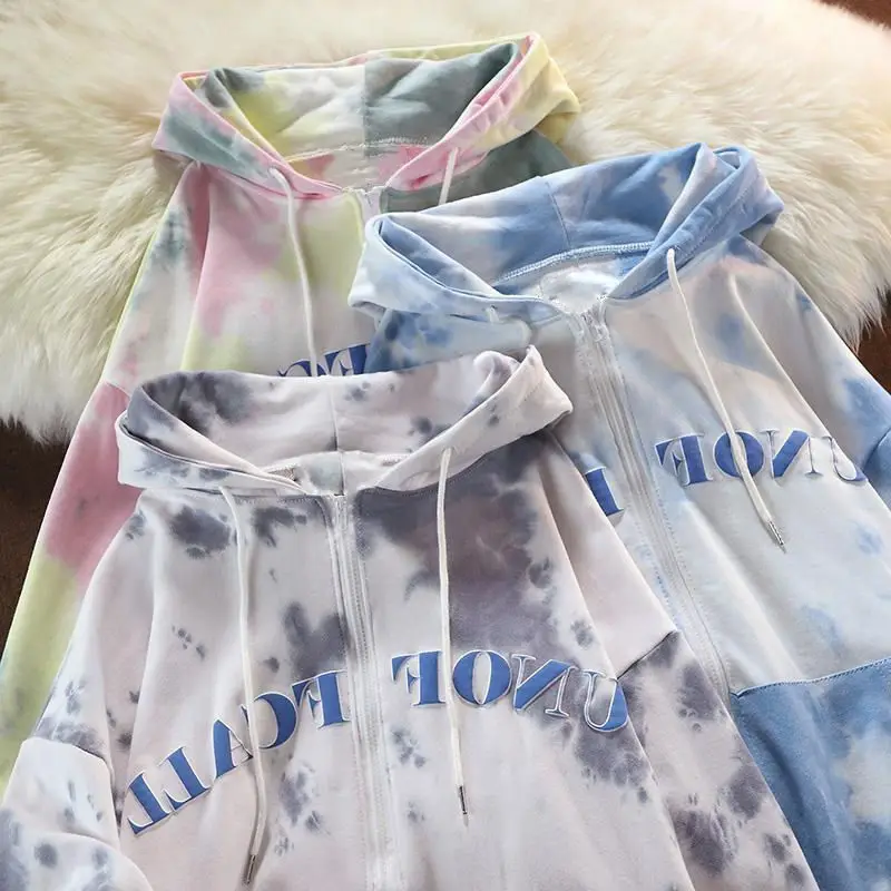 2021 New Fried Street Tie-Dye Cardigan Hoodies Women's Y2K Street Casual Loose Sweatshirts Couple Zipper Hooded Cardigan coats
2021 New Fried Street Tie-Dye Cardigan Hoodies Women's Y2K Street Casual Loose Sweatshirts Couple Zipper Hooded Cardigan coats
