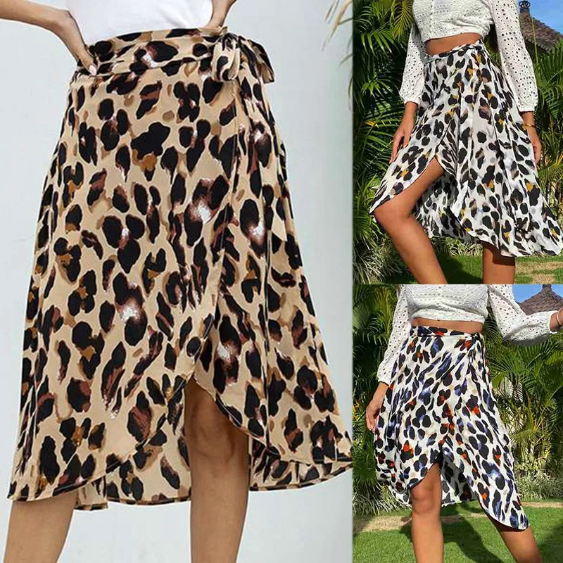 Женская шифоновая юбка, длинная юбка с леопардовым принтом, с завышенной талией, с разрезом, уличная одежда 
Женская шифоновая юбка, длинная юбка с леопардовым принтом, с завышенной талией, с разрезом, уличная одежда