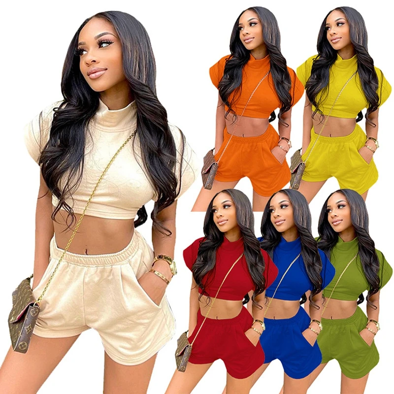 Summer Women Clothing Sexy O-neck Wide Sleeve Crop Top+Shorts Matching Club Outfit Fitness Sportswear Streetwear Wholesale Items
Summer Women Clothing Sexy O-neck Wide Sleeve Crop Top+Shorts Matching Club Outfit Fitness Sportswear Streetwear Wholesale Items