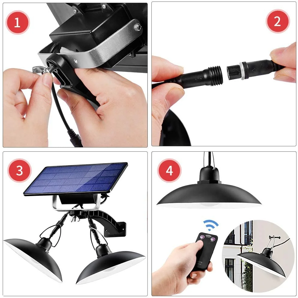 Solar LED Light Outdoor Double Head Pendant Lamps Garden Light Decor Waterproof IP65 Camping With Remote For Terrace Courtyard
Solar LED Light Outdoor Double Head Pendant Lamps Garden Light Decor Waterproof IP65 Camping With Remote For Terrace Courtyard