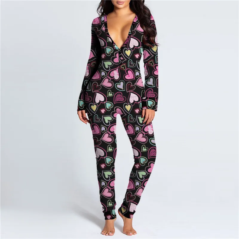 Colorful Print Jumpsuits Sleepwear 2021 Sexy Women Back Butt Flap One-piece Deep V-neck Rompers Spring Skinny Nightwear Pajamas
Colorful Print Jumpsuits Sleepwear 2021 Sexy Women Back Butt Flap One-piece Deep V-neck Rompers Spring Skinny Nightwear Pajamas