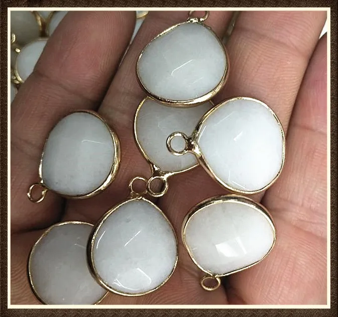 5pcs nature white stone drop water pendants for women bracelets making accessories facted small new arrivals | Украшения и