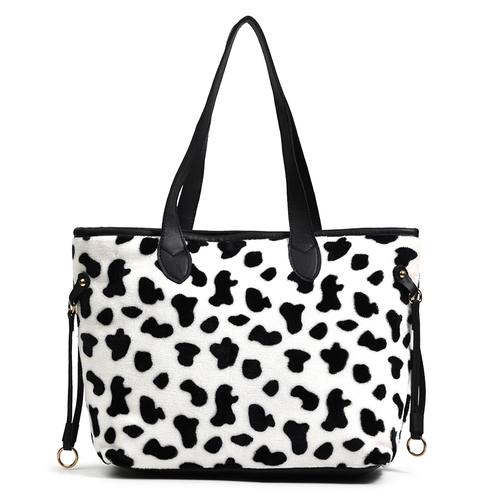 Women Vintage Plush Leopard Shoulder Bag Cow Pattern Print Shopping Bags Ladies Autumn Winter Casual Large Capacity Tote Handbag
Women Vintage Plush Leopard Shoulder Bag Cow Pattern Print Shopping Bags Ladies Autumn Winter Casual Large Capacity Tote Handbag