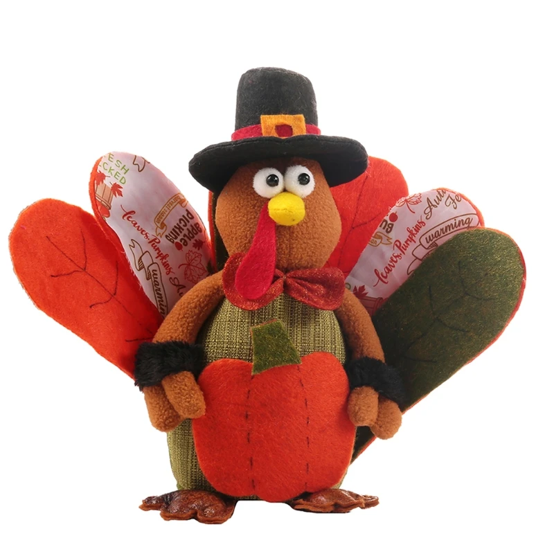 

R7RC Pumpkin Turkey Styling Thanksgiving Doll Ornament Harvest Festival Dwarf Doll Ornaments Gnome Elf Home Farmhouse Kitchen