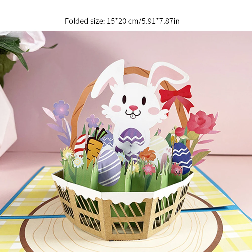 Easter Card Bunny Egg Flowers Basket Pop-Up Card 3D Greeting Card Cute Animals Birthday card for Kids
Easter Card Bunny Egg Flowers Basket Pop-Up Card 3D Greeting Card Cute Animals Birthday card for Kids