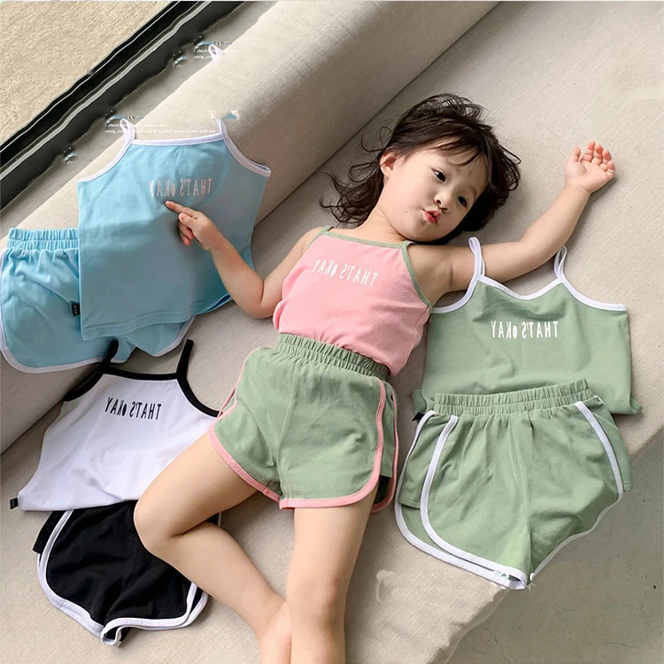 Summer Baby Clothing Set Sleeveless Girls Clothes Letter Print Camisole and Shorts 2 Pcs Kids Suit Streetwear 1 2 3 4 5 6Years 
Summer Baby Clothing Set Sleeveless Girls Clothes Letter Print Camisole and Shorts 2 Pcs Kids Suit Streetwear 1 2 3 4 5 6Years