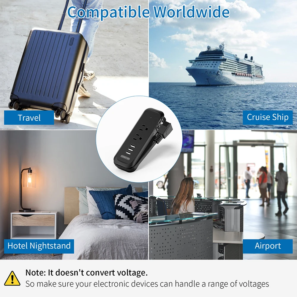 NTONPOWER Short Power Strip with USB 2 Pack Travel Sockets with 15 inch Flag Plug Multi Outlet Plug US For Home/Travel/Dorm Room
NTONPOWER Short Power Strip with USB 2 Pack Travel Sockets with 15 inch Flag Plug Multi Outlet Plug US For Home/Travel/Dorm Room