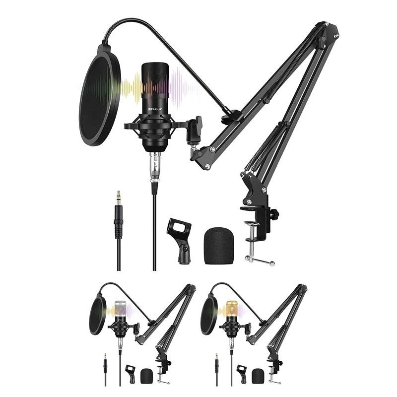PULUZ Microphone Kit With Cantilever Bracket Shock Mount USB Sound Card Broadcast Professional Singing Microphone Kit
PULUZ Microphone Kit With Cantilever Bracket Shock Mount USB Sound Card Broadcast Professional Singing Microphone Kit