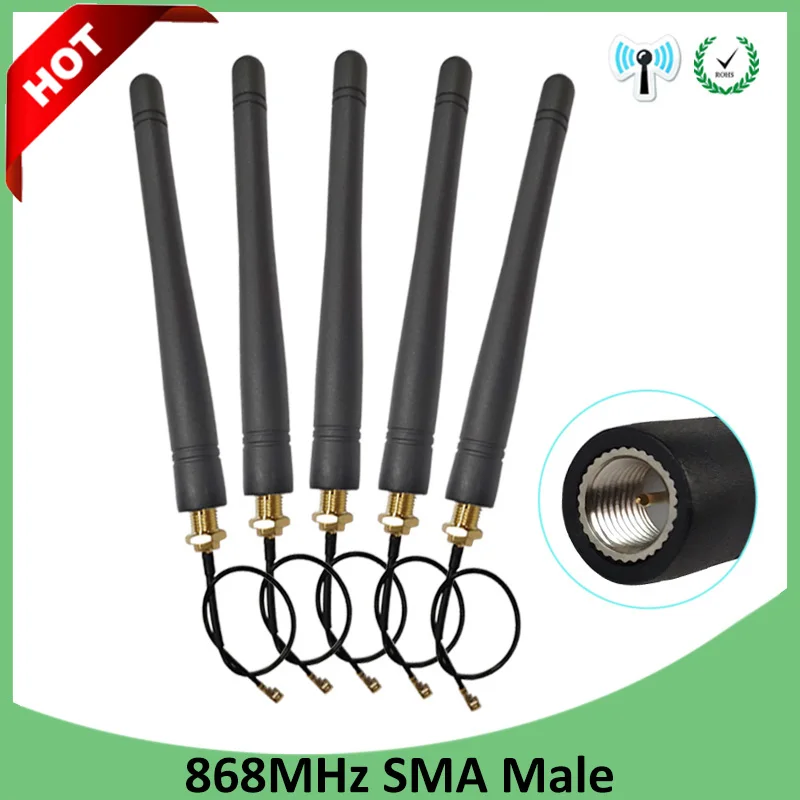 868 МГц 915 lora антенна 3dbi SMA мужской разъем GSM антенн водонепроницаемый + 21 см RP SMA/u.FL
