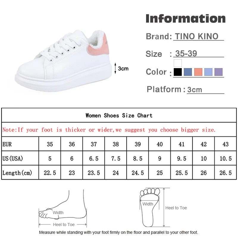 Women Thick Plush Warm Vulcanized Shoes Woman Winter Sneakers Ladies Classic Flat Lace Up Women's Soft PU Leather Comfort Female
Women Thick Plush Warm Vulcanized Shoes Woman Winter Sneakers Ladies Classic Flat Lace Up Women's Soft PU Leather Comfort Female