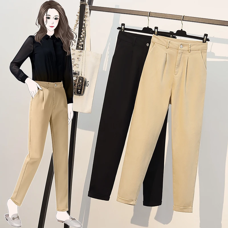 2021 Autumn Casual Elegant Twill Cuffs Pencil Suit Pants for Women Plus Size Clothes
2021 Autumn Casual Elegant Twill Cuffs Pencil Suit Pants for Women Plus Size Clothes