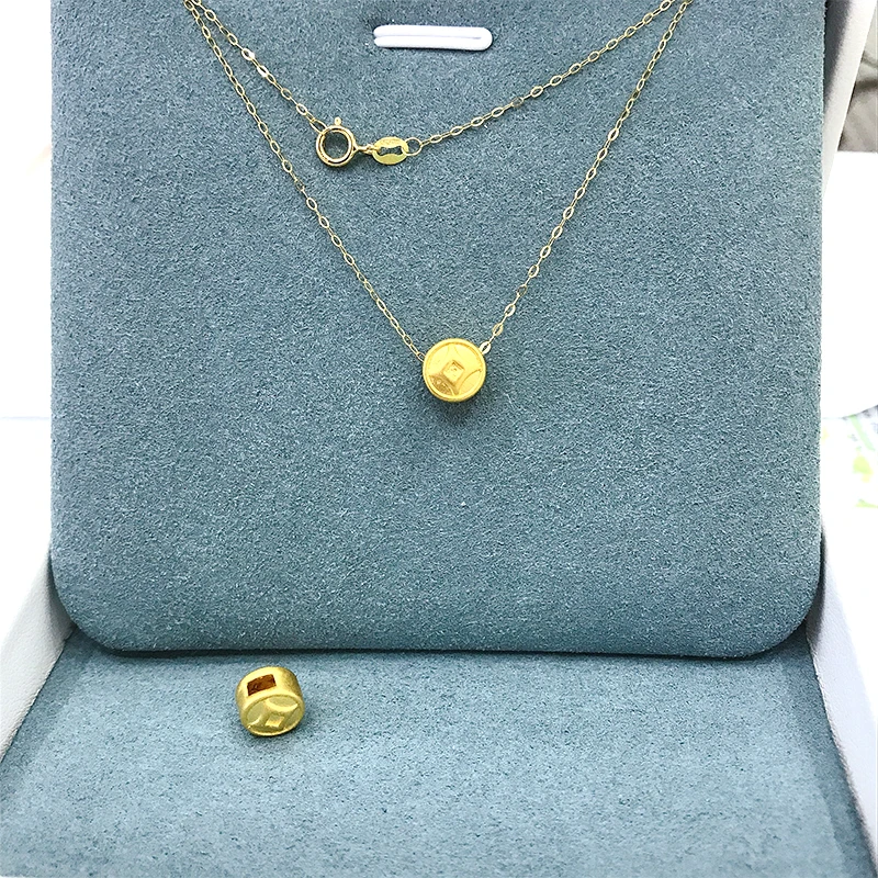 KUGG 18K Au750 Solid Yellow Gold Chain Engagement Necklace Mini Style Birthday Gift Round Shape Fashion 24k Gold Pendant
KUGG 18K Au750 Solid Yellow Gold Chain Engagement Necklace Mini Style Birthday Gift Round Shape Fashion 24k Gold Pendant