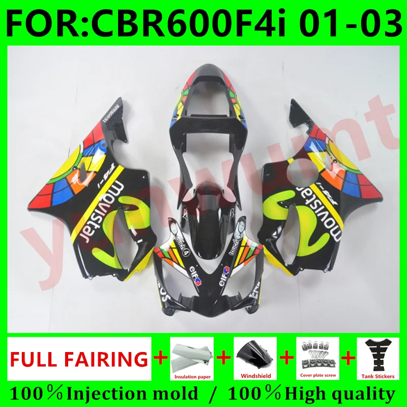 New Injection Mold Whole Fairings Kit Fit for HONDA CBR 600 F4i 01 02 03 CBR600 2001 2002 2003 Bodywork fairing set black yellow
New Injection Mold Whole Fairings Kit Fit for HONDA CBR 600 F4i 01 02 03 CBR600 2001 2002 2003 Bodywork fairing set black yellow