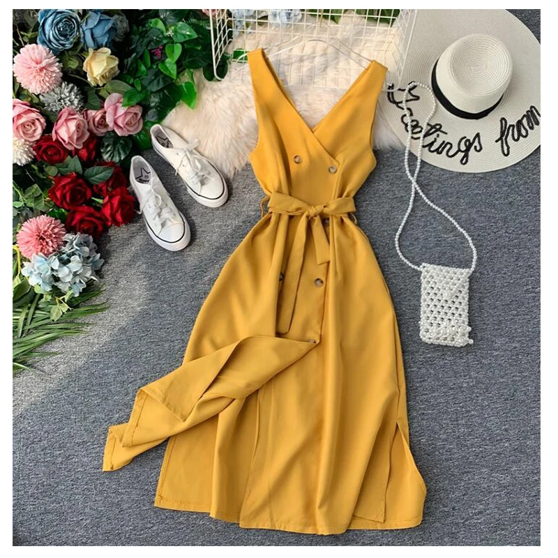 Женское облегающее платье средней длины, платье с V-образным вырезом, рубашка на пуговицах, лето 2020 
Женское облегающее платье средней длины, платье с V-образным вырезом, рубашка на пуговицах, лето 2020