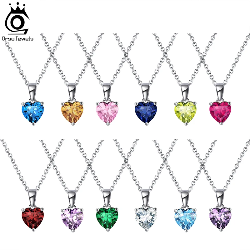 ORSA JEWELS 925 Sterling Silver Classic 12 Colors Birthstone Pendant Necklace For Women Necklace Jewelry Gifts Wholesale APN02
ORSA JEWELS 925 Sterling Silver Classic 12 Colors Birthstone Pendant Necklace For Women Necklace Jewelry Gifts Wholesale APN02