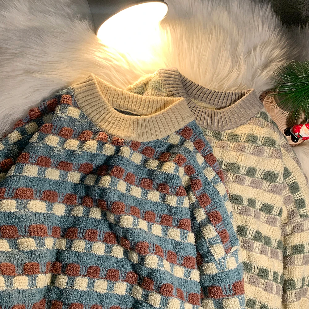 Artsy Men Knitted Sweater Plaid Printing Fresh Student Youth Korean Style Boyfriend All-Match Campus Warm Personality Knitwear
Artsy Men Knitted Sweater Plaid Printing Fresh Student Youth Korean Style Boyfriend All-Match Campus Warm Personality Knitwear