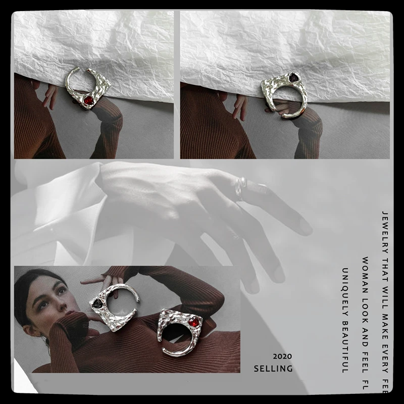 HANGZHI 20SS New Retro Design Lava Minimalist Garnet Red Texture Multipurpose Opening Ring for Women Girls Party Jewelry Gift
HANGZHI 20SS New Retro Design Lava Minimalist Garnet Red Texture Multipurpose Opening Ring for Women Girls Party Jewelry Gift