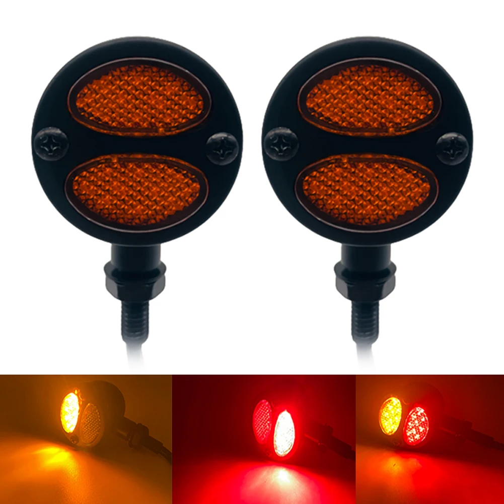 Motorcycle Turn Signal Light DC12V LED Red/Amber Brake Light Vintage Bullet Blinker Turn Signal Tail Light For Dyna Honda Yamaha
Motorcycle Turn Signal Light DC12V LED Red/Amber Brake Light Vintage Bullet Blinker Turn Signal Tail Light For Dyna Honda Yamaha