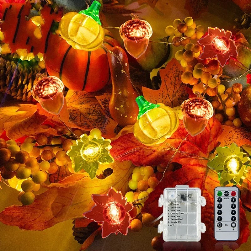 LED Pumpkin Acorn Fairy Lights Maple Leaf Night Lights Indoor Lighting Harvest Festival Flashes Halloween Party Decoration
LED Pumpkin Acorn Fairy Lights Maple Leaf Night Lights Indoor Lighting Harvest Festival Flashes Halloween Party Decoration