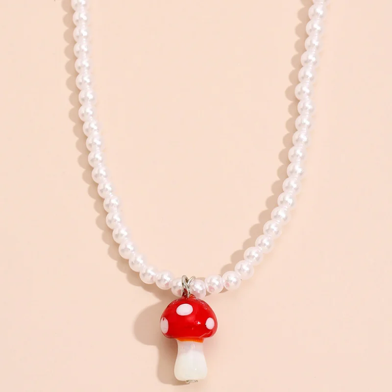Sweet Mushroom Necklace Jewelry Fashione Pearl Chain Choker Necklaces for Women Girl Girlfriend
Sweet Mushroom Necklace Jewelry Fashione Pearl Chain Choker Necklaces for Women Girl Girlfriend