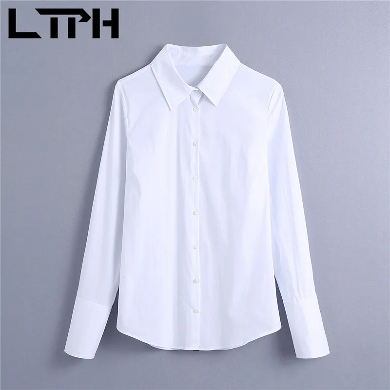 LTPH simple minimalist vintage blouses women white shirt Long Sleeve Single Breasted chic Boyfriend Style tops 2021 Spring New
LTPH simple minimalist vintage blouses women white shirt Long Sleeve Single Breasted chic Boyfriend Style tops 2021 Spring New