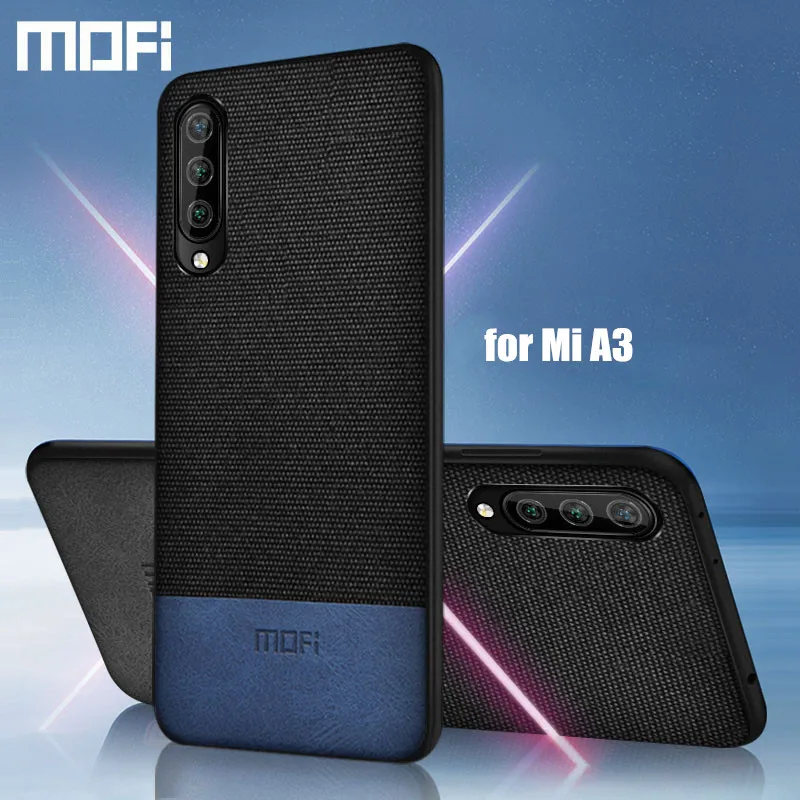 

for Xiaomi Mi A3 case shockproof back cover MOFi original MiA3 protective cloth silicone capas coque A3 Lite fabric case
