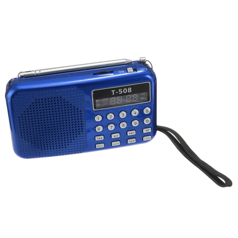 T508 мини портативный светодиодный светильник Стерео FM радио MP3 музыкальный плеер