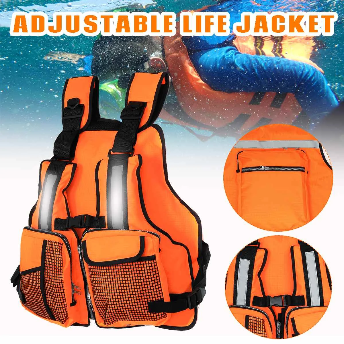 Universal Adjustable Outdoor Swimming Boating Skiing Driving Vest Survival Suit Polyester Life Jacket For Adult Children
Universal Adjustable Outdoor Swimming Boating Skiing Driving Vest Survival Suit Polyester Life Jacket For Adult Children
