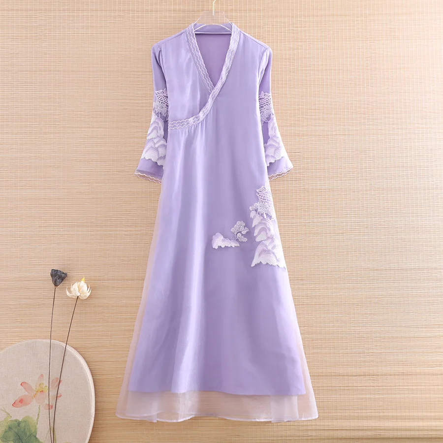 High-end Summer Women Organza Dress Retro Elegant Embroidery Floral A-line Lady Party Hanfu Dress S-XXL
High-end Summer Women Organza Dress Retro Elegant Embroidery Floral A-line Lady Party Hanfu Dress S-XXL