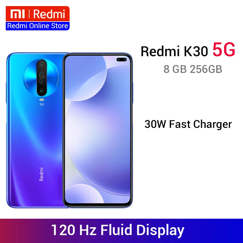 Xiaomi Redmi K30 смартфон с восьмиядерным процессором Snapdragon 765G ОЗУ 8 ГБ ПЗУ 256 64 мп 120