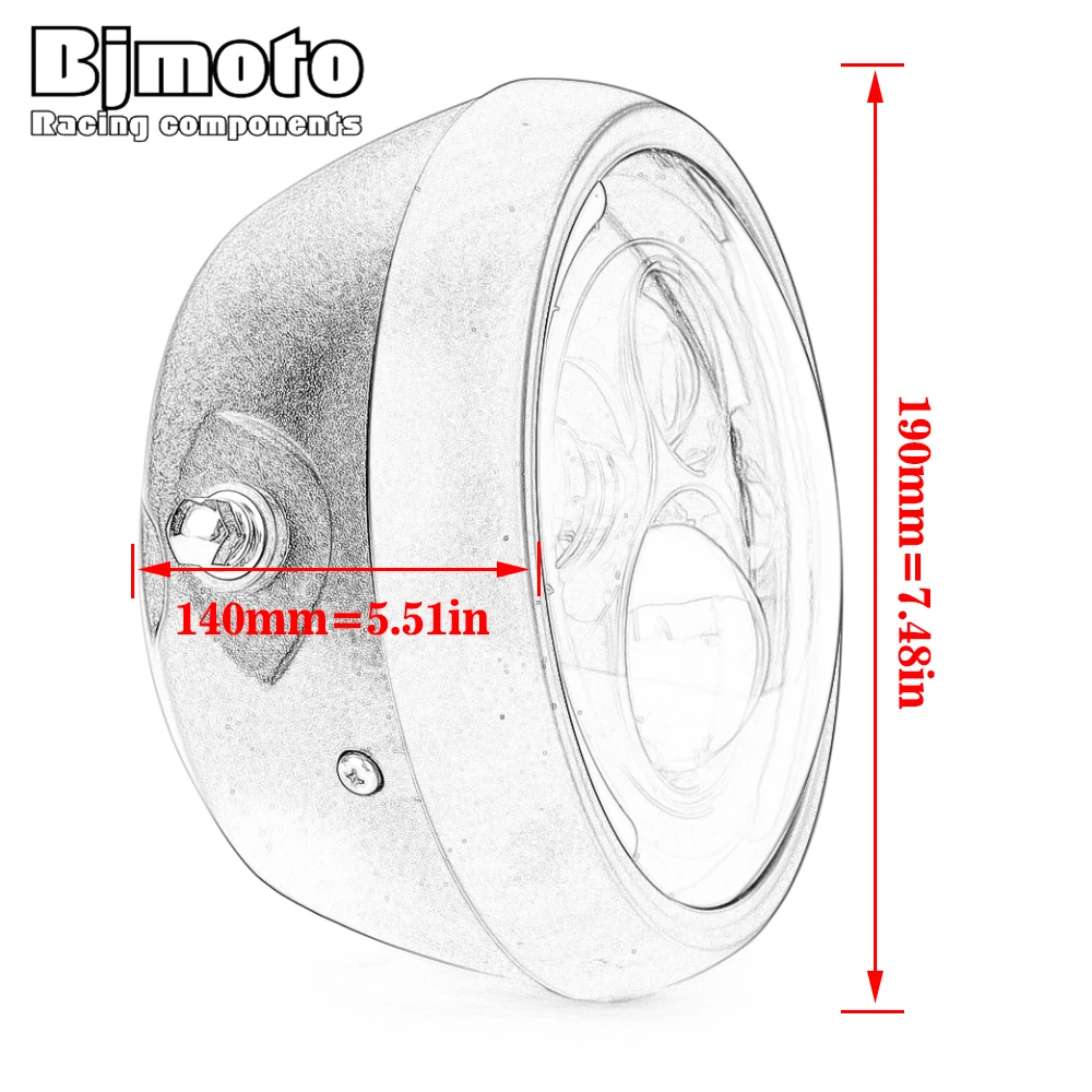 Black 7.5 Inch Universal Led Motorcycle Headligh For Kawasaki Yamaha Suzuki BMW Honda Victory Motor Headlamp for Cafer Racer
Black 7.5 Inch Universal Led Motorcycle Headligh For Kawasaki Yamaha Suzuki BMW Honda Victory Motor Headlamp for Cafer Racer
