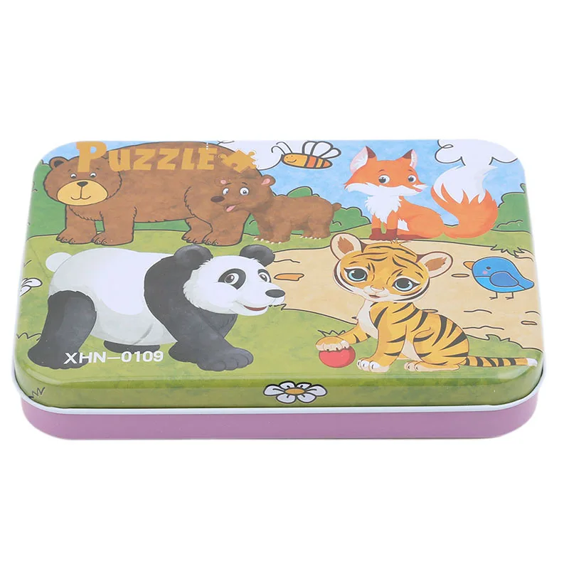 1Set Wooden Puzzle Toys with Iron Box Kids Cartoon Animal Wood Puzzles Educational Toys for Children Christmas Gift
1Set Wooden Puzzle Toys with Iron Box Kids Cartoon Animal Wood Puzzles Educational Toys for Children Christmas Gift