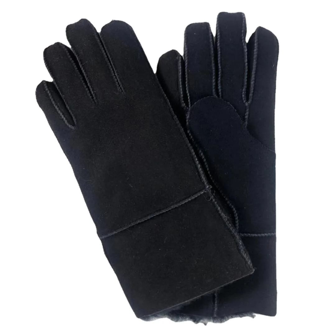 

Hot Selling Classic Authentic Lambskin Double-sided Female Winter Warm Smooth Fur Gloves Foreigners Like