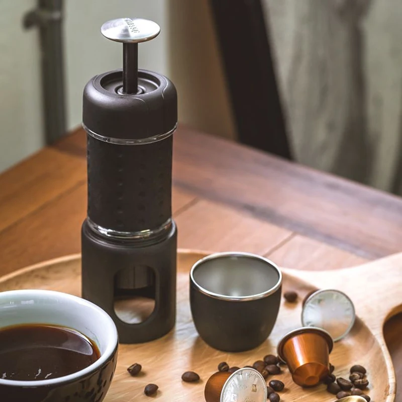 Portable Coffee Machine For Car 18 Bars Manual Expresso Maker Nexpresso Capsule Mini Espresso Machine Coffee Powder Black
Portable Coffee Machine For Car 18 Bars Manual Expresso Maker Nexpresso Capsule Mini Espresso Machine Coffee Powder Black