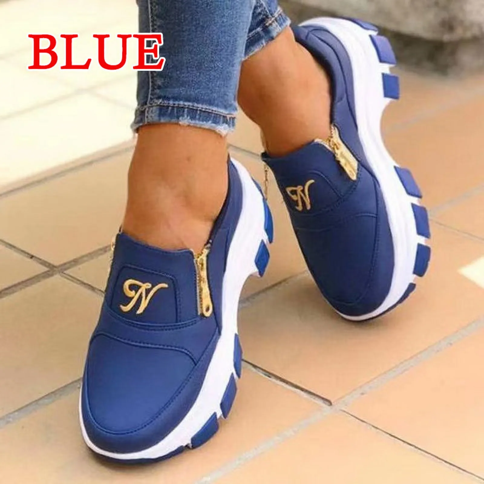 Women Sport Shoes Thick Bottom Solid Color Ladies Vulcanized Sneakers Casual Wedge Walking Shoes Slip On Zipper Women Shoes
Women Sport Shoes Thick Bottom Solid Color Ladies Vulcanized Sneakers Casual Wedge Walking Shoes Slip On Zipper Women Shoes