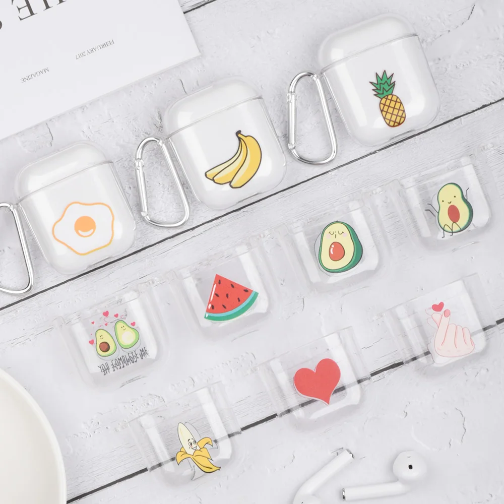 For Airpods 1/2 covers charging case hard PC transparent earphone cases Airpods fruit pattern cute style protective air pod case
For Airpods 1/2 covers charging case hard PC transparent earphone cases Airpods fruit pattern cute style protective air pod case