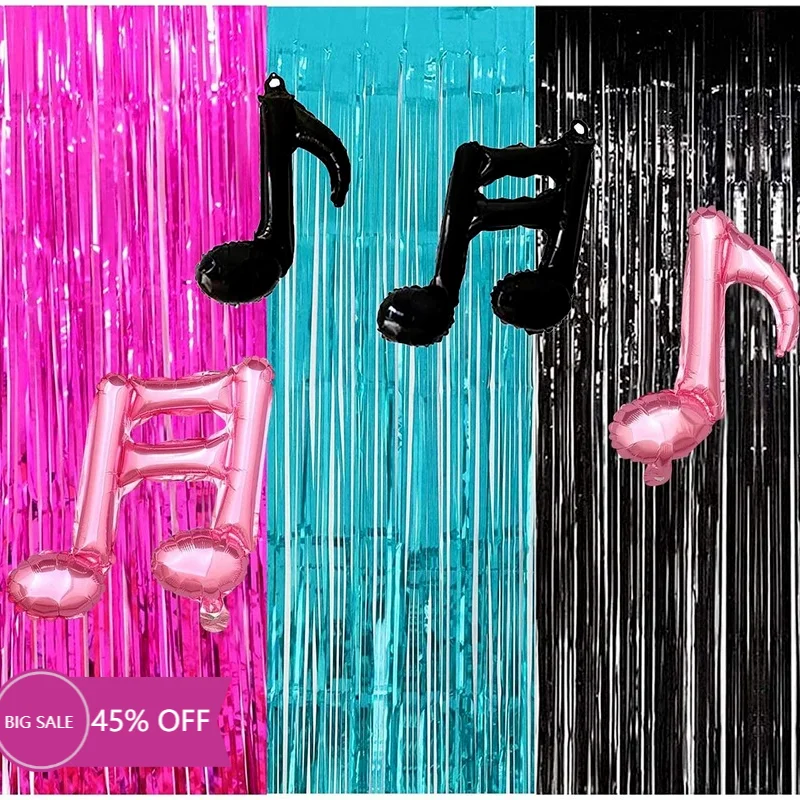 Music Note Party Decorations Party Photo Backdrop, Party Decorations Fuchsia Black Teal Foil Curtains/Music Note Balloons
Music Note Party Decorations Party Photo Backdrop, Party Decorations Fuchsia Black Teal Foil Curtains/Music Note Balloons