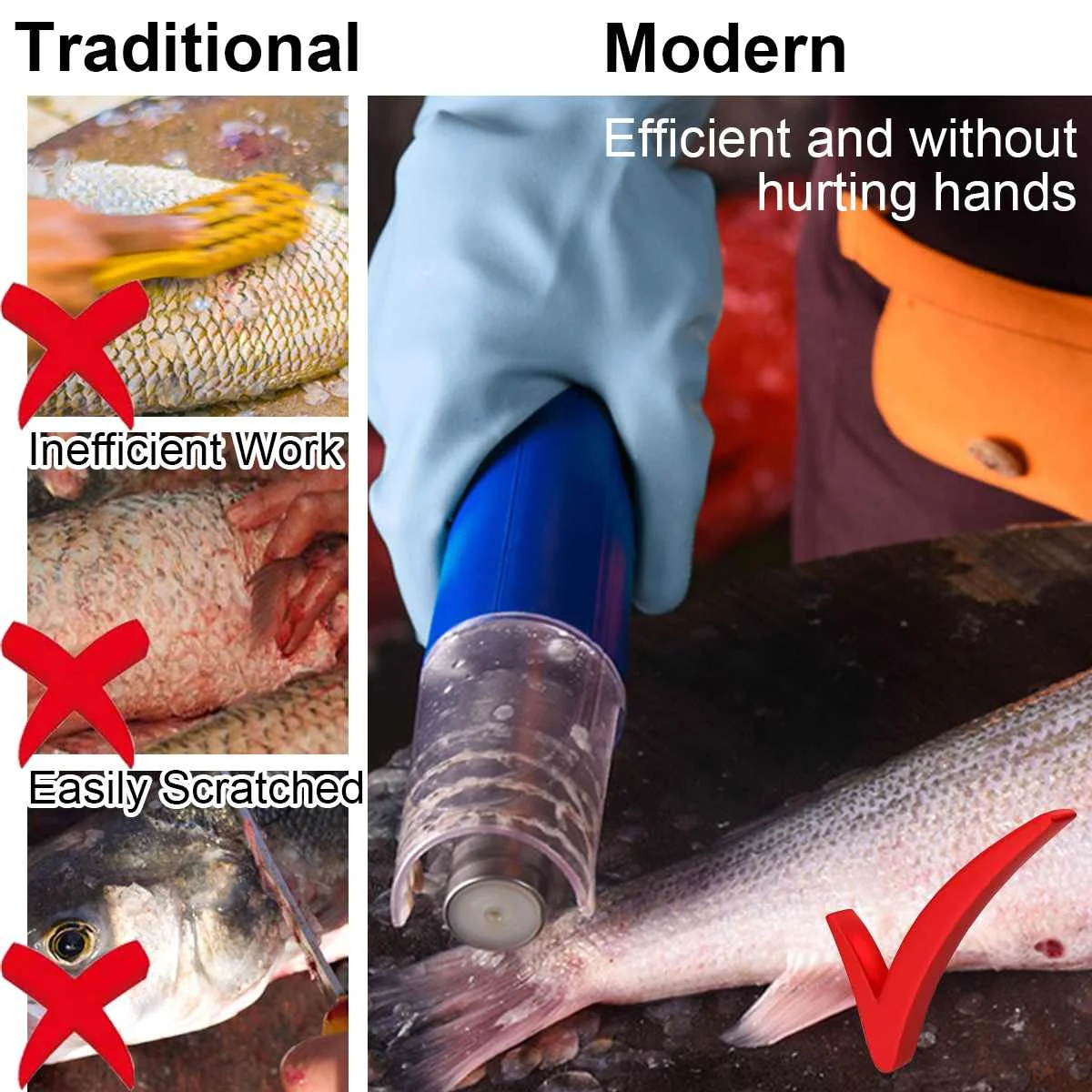 Wireless Portable Waterproof Electric Fish Scaler Cleaner Stripper Quick Clean Fish surface 100-240V 1A Charging Seafood Tools
Wireless Portable Waterproof Electric Fish Scaler Cleaner Stripper Quick Clean Fish surface 100-240V 1A Charging Seafood Tools