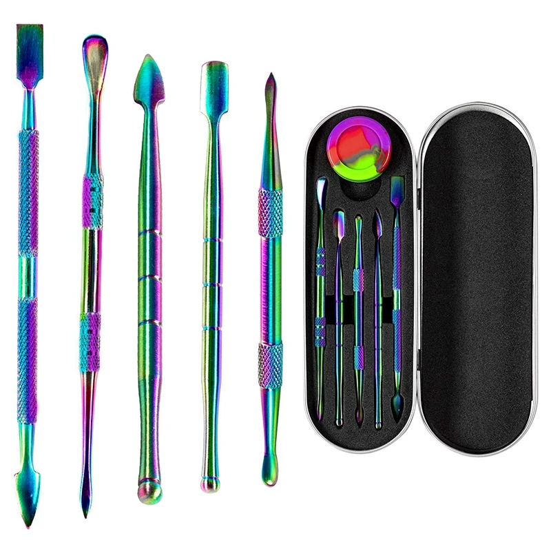 6 Pcs Wax Carving Tool Set, Stainless Steel Double-Sized Tools with Silicone Container Jar and Metal Case, Rainbow Color
6 Pcs Wax Carving Tool Set, Stainless Steel Double-Sized Tools with Silicone Container Jar and Metal Case, Rainbow Color