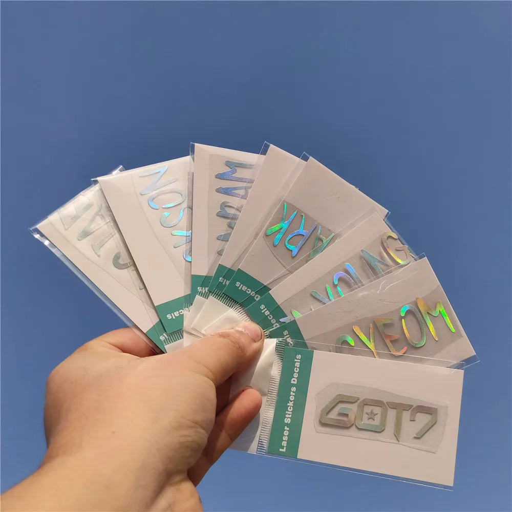 Ослепительные лазерные наклейки Kpop Got7 для коллекции поклонников, аксессуары kpop 
Ослепительные лазерные наклейки Kpop Got7 для коллекции поклонников, аксессуары kpop