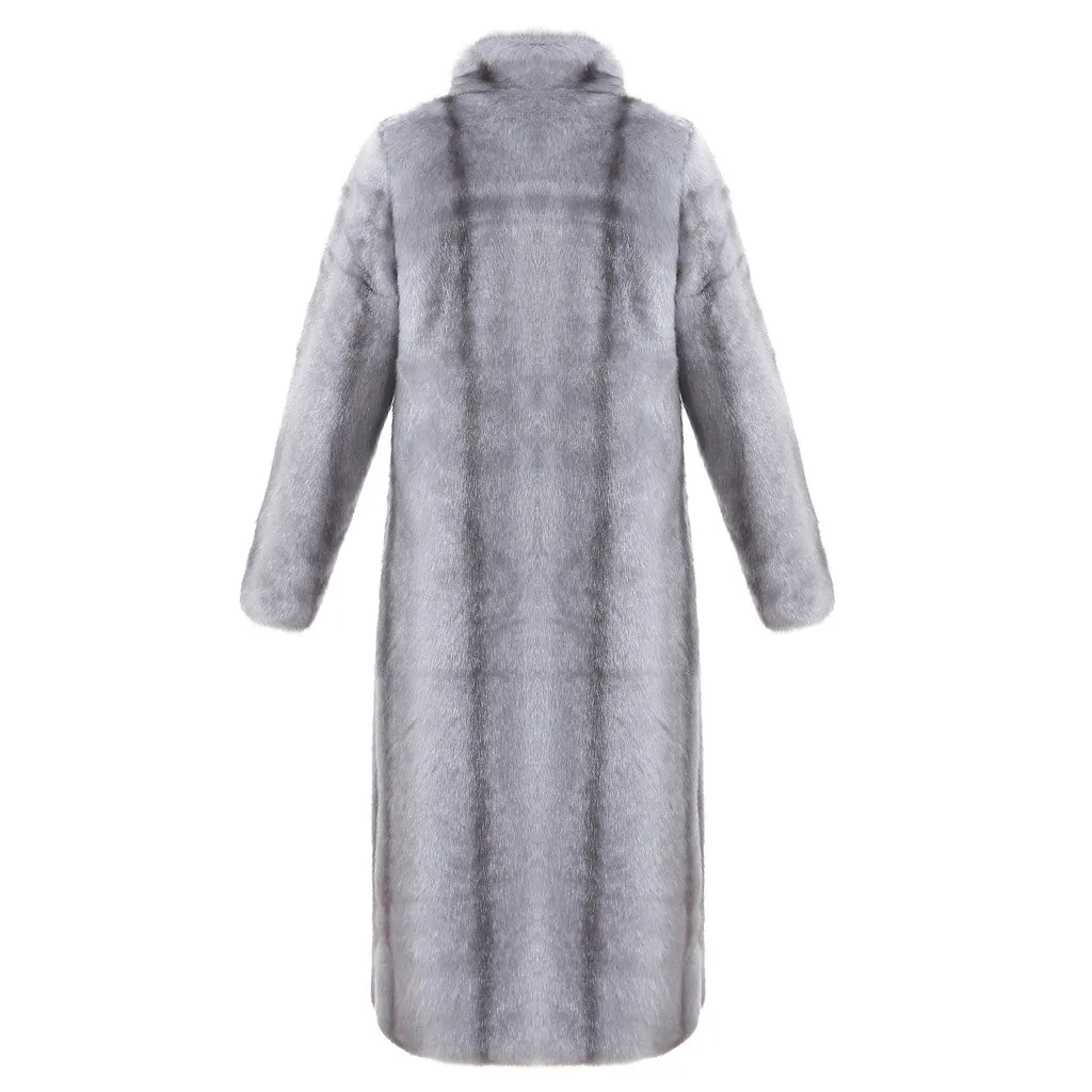 Женское пальто с искусственным мехом длинная парка зимний теплый Тренч