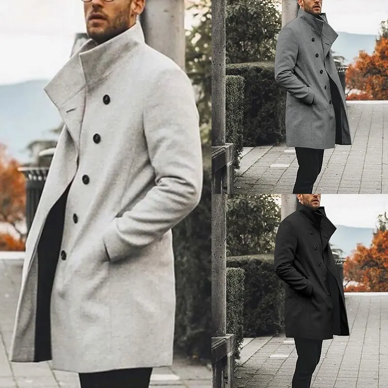 Winter Coat Men Long Trench Casual Brown Warm Wool Coat Streetwear Trench Jacket Outerwear Blends Coat
Winter Coat Men Long Trench Casual Brown Warm Wool Coat Streetwear Trench Jacket Outerwear Blends Coat