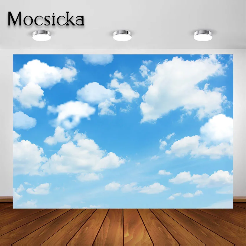Фон Mocsicka для фотосъемки новорожденных с изображением природного голубого неба белых облаков
Фон Mocsicka для фотосъемки новорожденных с изображением природного голубого неба белых облаков